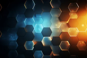 Foto op Plexiglas Hexagon background, Hexagonal for backdrop post, abstract metal hexagon © Wuttichaik