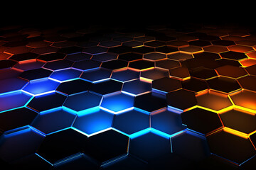 Obraz premium Hexagon background, Hexagonal for backdrop post, abstract metal hexagon