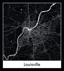 Minimal city map of Louisville (United States North America)