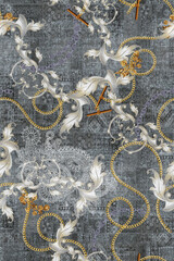 Seamless french blue farmhouse ikat paisley linen textured background.seamless ikat paisley pattern on biege and blue.
