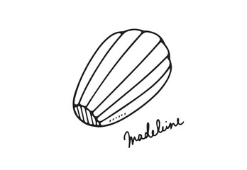 シンプルな線画のマドレーヌ
