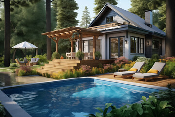 beautiful country house with swimming pool