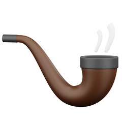 Smoking Pipe 3d icon illustration with transparent background