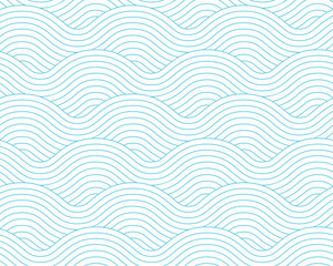 Abstract blue background with seamless wave pattern