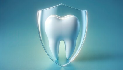 Dental Health and Protection Concept with Shielded Tooth