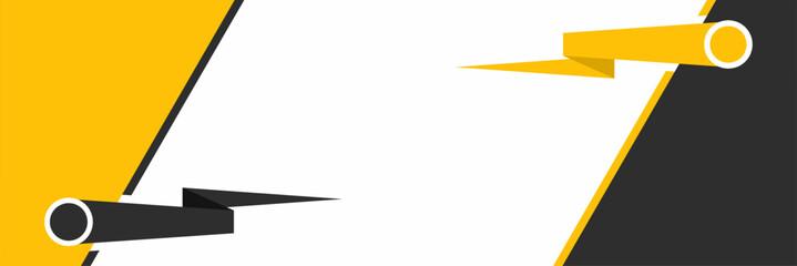 yellow and black template banner with copy space