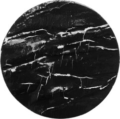 Fototapeta premium Black old scratched round paper sticker isolated on white background