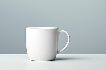 White mug mockup. Glass of coffee