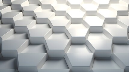 White Hexagonal Background. Generative AI