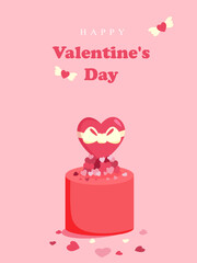 Happy valentine's day greeting vector illustration, valentine's card, background vector illustration.