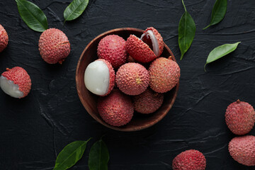 Lychee, concept of fresh and ripe exotic food
