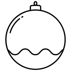 Christmas balls thin line icon. Christmas ball outline decoration.