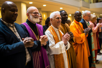 Réunion de fraternité avec des représentants de différentes religions