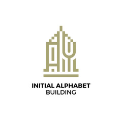 Initial logo letter AY alphabet building