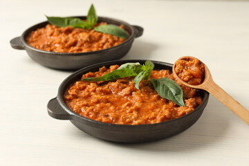 Bolognese sauce, concept of tasty and delicious food