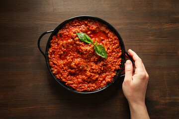Bolognese sauce, concept of tasty and delicious food