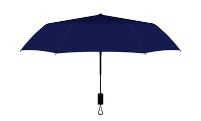 Navy blue compact small umbrella rain template on white background, vector file. © Sansom