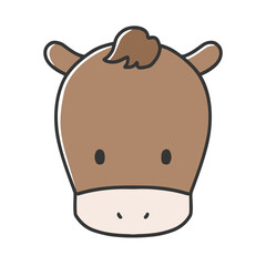 かわいい馬の顔のイラスト