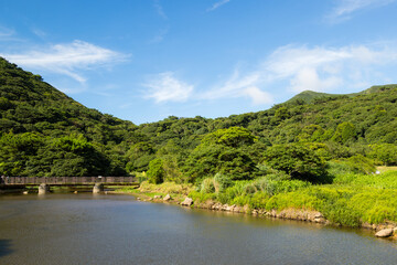 Beautiful lake and forest scenery