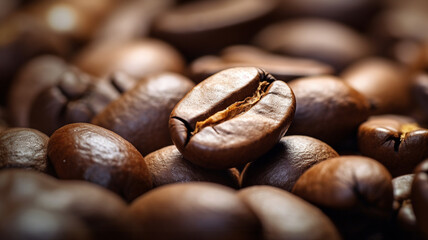 pile of a roasted coffee beans