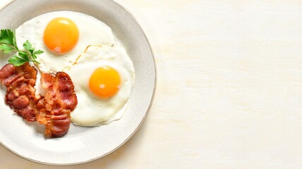Fried eggs with bacon