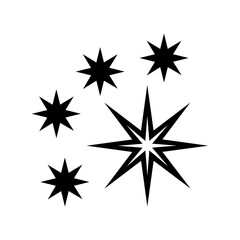 Sparkles icon vector. Twinkling stars illustration sign. Shining burst symbol. Star logo.