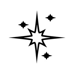 Sparkles icon vector. Twinkling stars illustration sign. Shining burst symbol. Star logo.