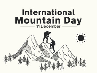 International mountain day background celebrated on december 11.