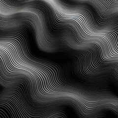 Elegant black and white wave texture, square format, abstract background