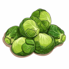 Brussel sprouts hand-drawn illustration. Brussel sprouts. Vector doodle style cartoon illustration