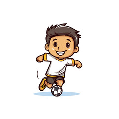 Soccer player hand-drawn comic illustration. Football player. Vector doodle style cartoon illustration