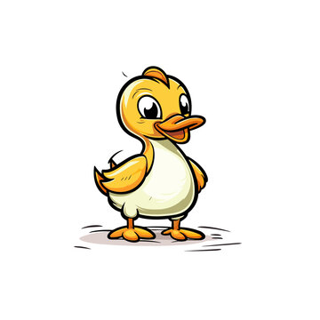 Duck hand-drawn illustration. Duck. Vector doodle style cartoon illustration