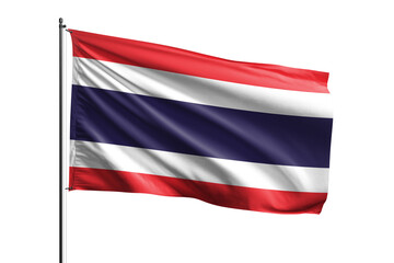 3d illustration flag of Thailand. Thailand flag waving isolated on white background with clipping path. flag frame with empty space for your text.