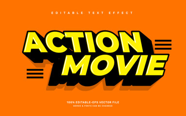 Action movie editable text effect template