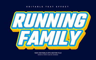 Running family editable text effect template