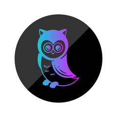 Owl Gradient Rounded Style in Design Icon