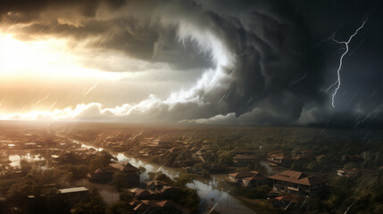Hurricane tornado typhoon vortex twister 3d rendering