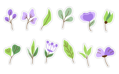 Spring stickers, flowers, floral and leaf stickers
for scrapbooking, planner, greeting card and more.