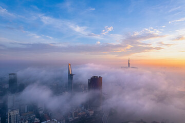 Sunrise in Saigon, Ho Chi Minh city, Vietnam