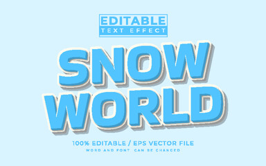 3D Snow World editable text effect