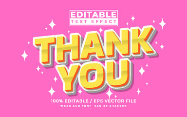 3D Thank You editable text effect