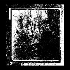 White grunge texture isolated on a black background