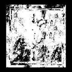 White grunge texture isolated on a black background