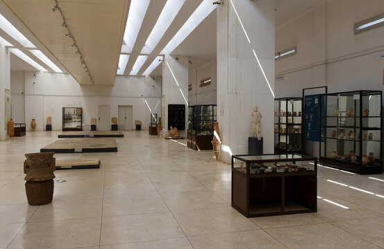Cherchell, Algeria, 10 23 2023 : exhibition room the National Public Museum of Cherchell.