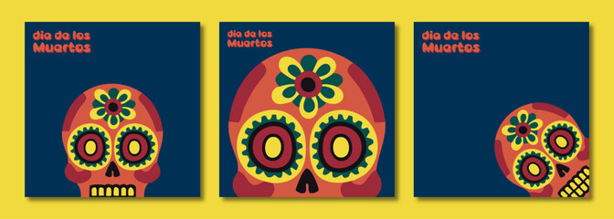 dia de los muertos day of the dead square banner with copy space area for social media greetings