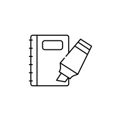 Notebook and marker icon