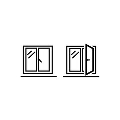 Windows icons. Windows frames line icon set. Vector illustration. Editable stroke.