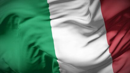 3d illustration flag of Italy. Close up waving flag of Italy.
