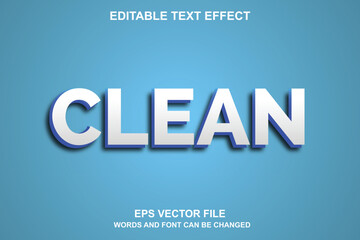 Clean 3D Text Effect Editable Vector or EPS