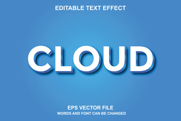 Cloud 3D Text Effect Editable Vector or EPS